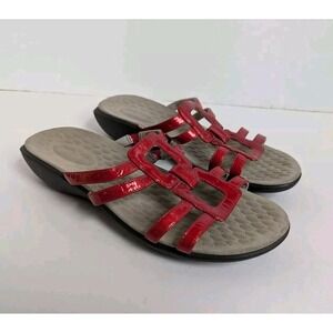 Privo by Clarks Women's Size 8.5 M Red Patent Leather Slide Sandals